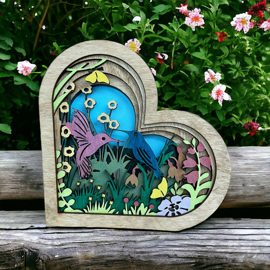 Hummingbird in heart